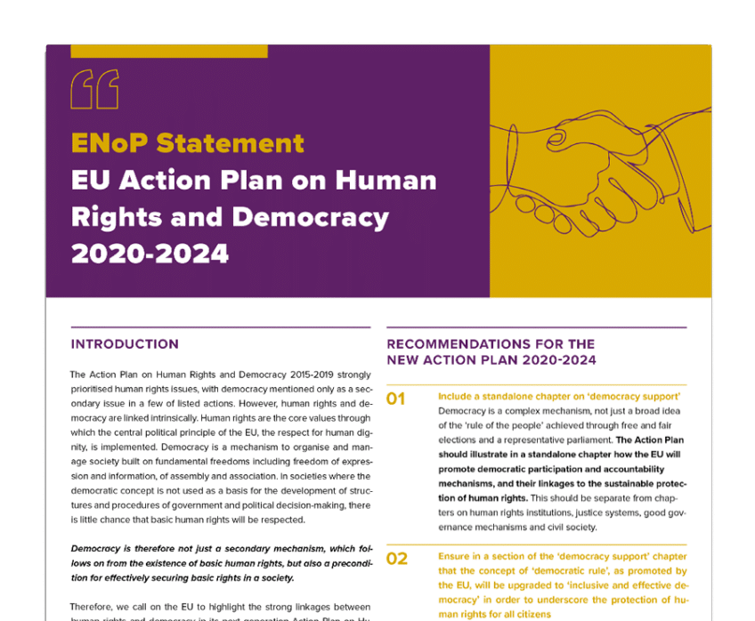 EU Action Plan on Human Rights and Democracy 20202024 ENoP